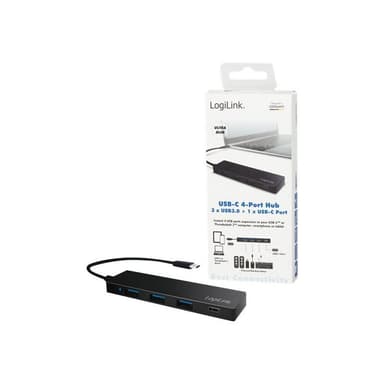 LOGILINK USB 3.1 HUB 3+1-port Type-C schwarz