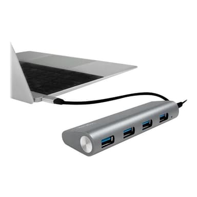 LOGILINK USB 3.1 HUB 4-port Type-C Aluminium grau