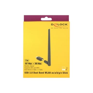 DELOCK WLAN-Stick USB3.0 Dualband 300Mbps + ext. Antenne