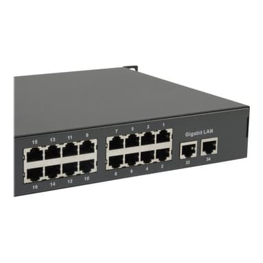 LEVEL ONE LevelOne Switch 34x FE FGP-3400W250 2xGE     19″ 250W 32xPoE