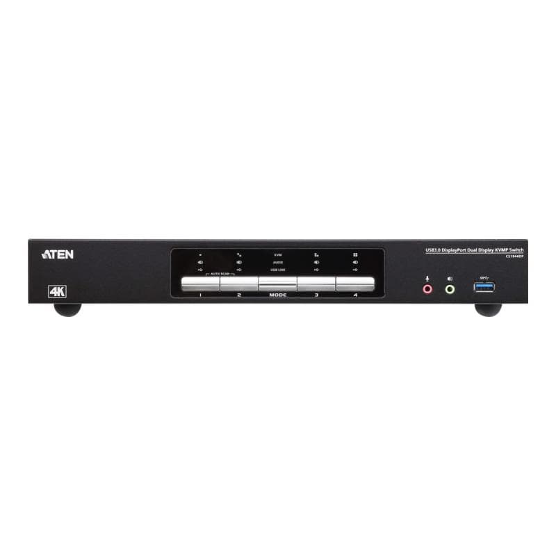 ATEN CS1944DP KVMP-Switch 4-fach, DisplayPort für 2 Displays 4K, USB 3.0, Audio