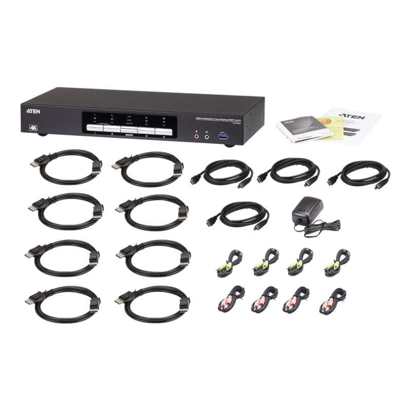 ATEN CS1944DP KVMP-Switch 4-fach, DisplayPort für 2 Displays 4K, USB 3.0, Audio