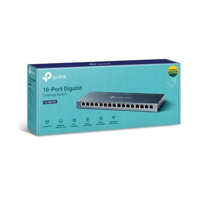TP-LINK 16-Port Gigabit Desktop Switch RJ45 Ports Desktop Steel Case