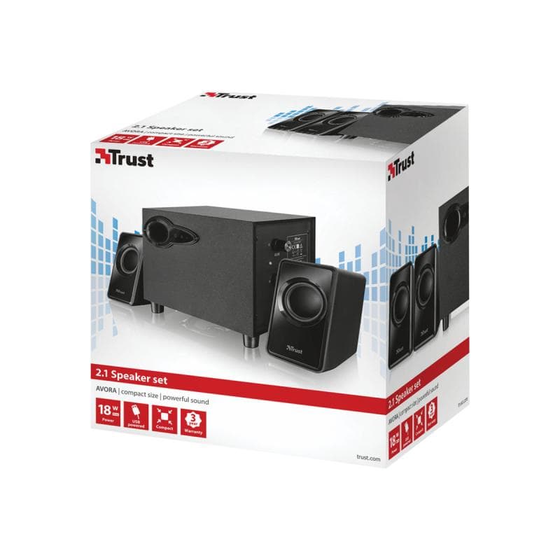 TRUST Avora 2.1 PC-Lautsprecher Kabelgebunden 9 W Schwarz