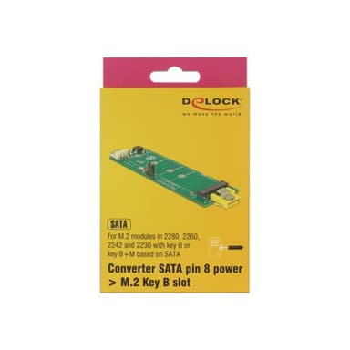 DELOCK Konv SATA Pin8 Bu>M.2 Key B Slot