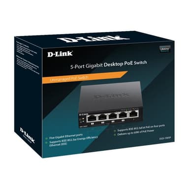 D-LINK 5-Port Desktop PoE+ Switch