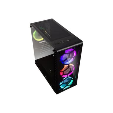 COOLINK Observatory RGB Midi-Tower, Tempered Glass - schwarz Wind