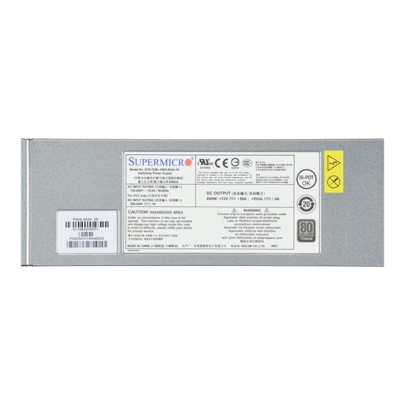 SUPERMICRO 800W 1U REDUNDANT PSU