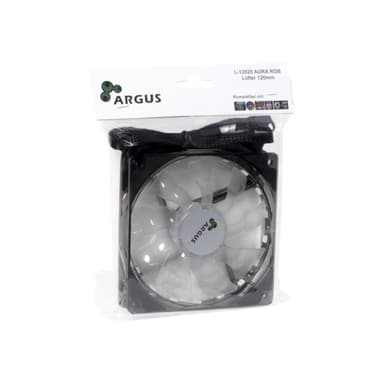 INTERTECH L12025 - 120mm AURA RGB 1500U/min 18 RGB-LED Y-Anschluss fuer 12V-RGB-Mainboards gummiert