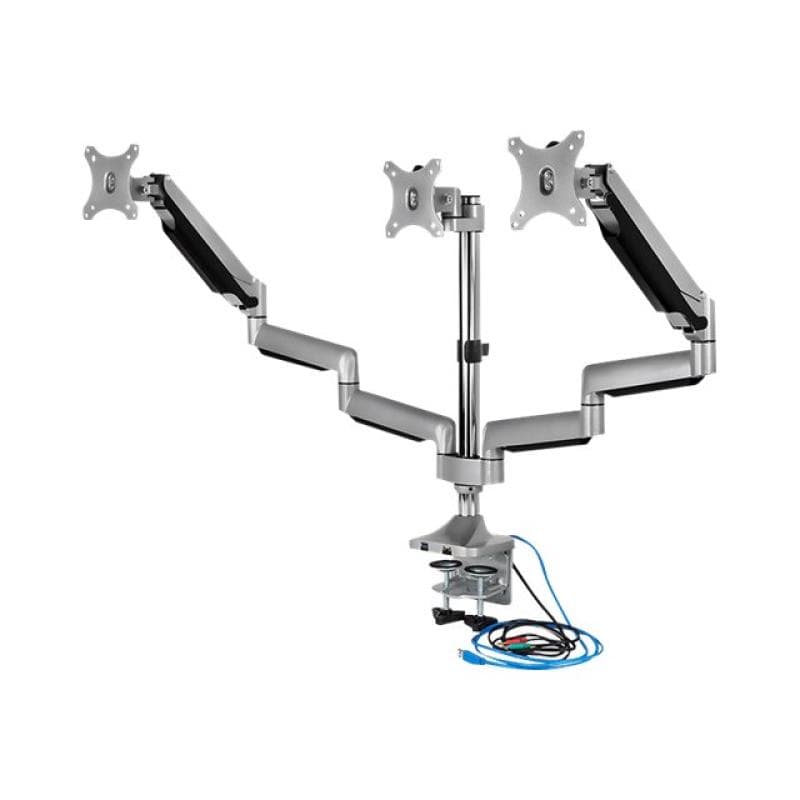 ICY BOX IB-MS505-TI Monitorstaender mit Tischhalterung fuer drei Monitore bis zu 81cm 32″