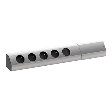 BACHMANN 923.011 Steckdosenleiste ohne Schalter Aluminium, Schwarz Schutzkontakt