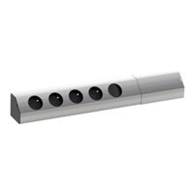 BACHMANN 923.011 Steckdosenleiste ohne Schalter Aluminium, Schwarz Schutzkontakt