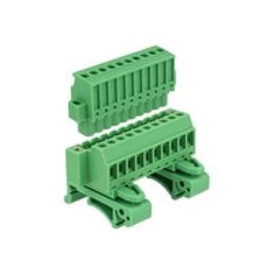 DELOCK Terminalblock Set für Hutschienen 10 Pin mit Schraubverriegelung Delock