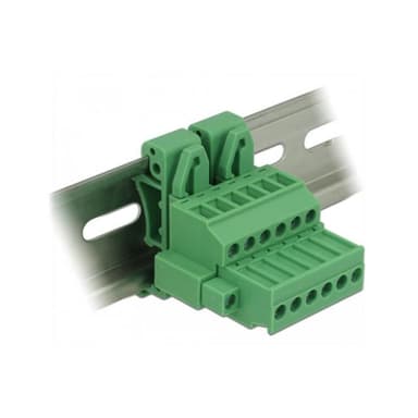 DELOCK Terminalblock Set für Hutschienen 6 Pin mit Schraubverriegelung Delock