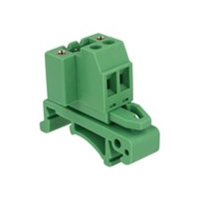 DELOCK Terminalblock Set für Hutschienen 2 Pin mit Schraubverriegelung Delock