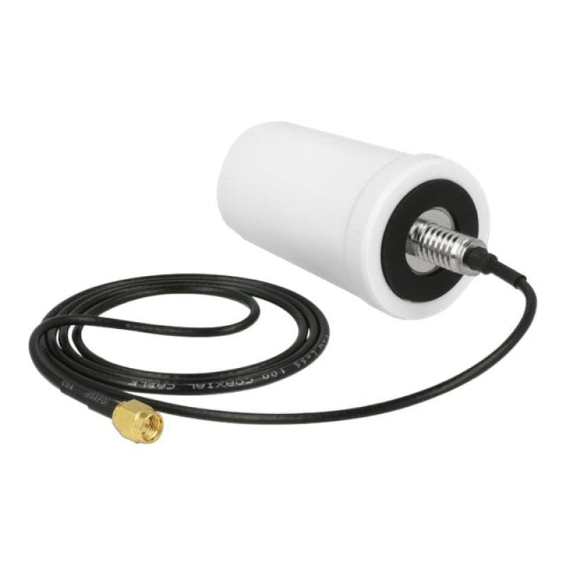 DELOCK LTE Antenne SMA Stecker 1,7 - 2,0 dBi ULA100 1 m omnidirektional starr outdoor weiß Delock