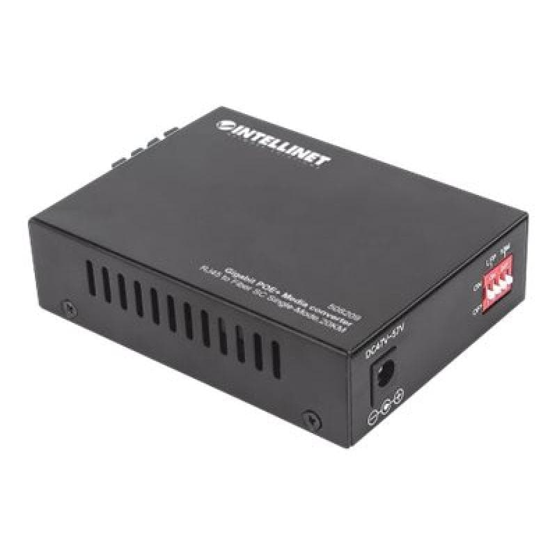INTELLINET Gigabit PoE + Medienkonverter SC Singlemode 20km