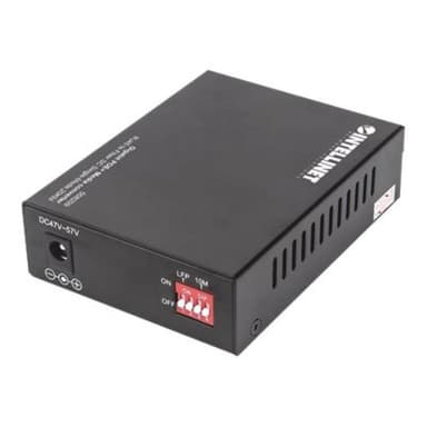 INTELLINET Gigabit PoE + Medienkonverter SC Singlemode 20km