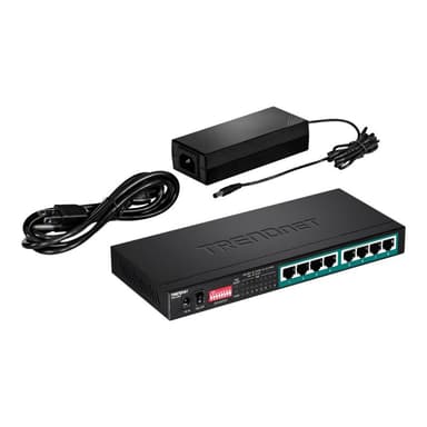 TRENDNET Switch 8-port Gbit PoE+ long range 200m 65W Metal