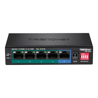 TRENDNET Switch 5-port Gbit PoE+ long range 200m 32W Metall