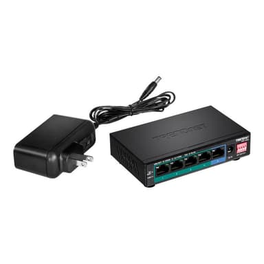 TRENDNET Switch 5-port Gbit PoE+ long range 200m 32W Metall