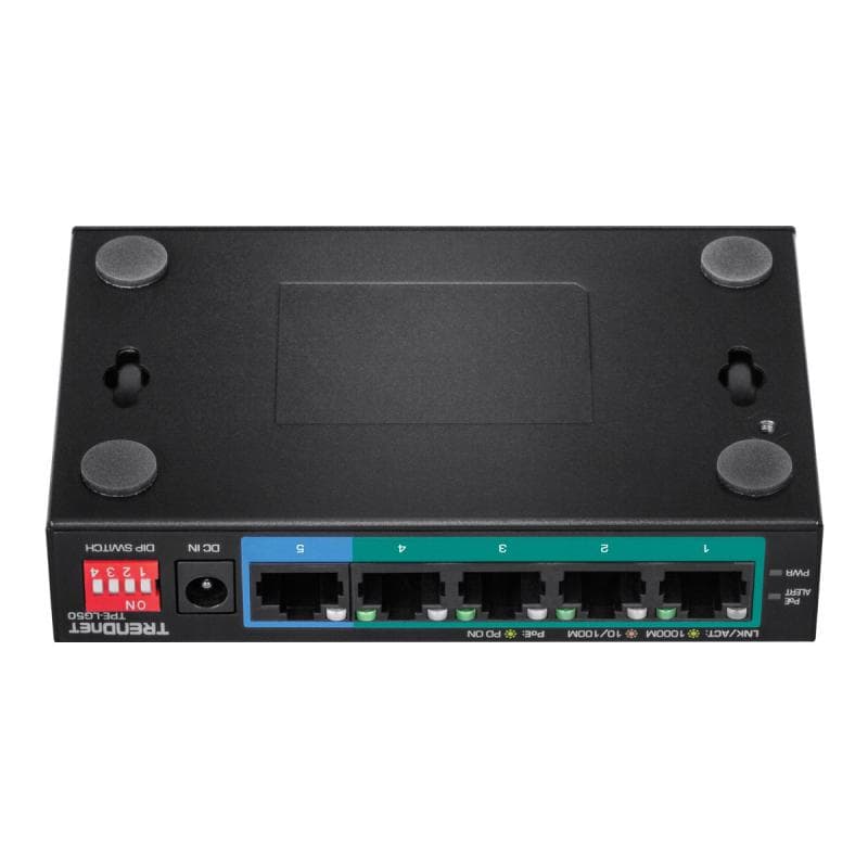 TRENDNET Switch 5-port Gbit PoE+ long range 200m 32W Metall