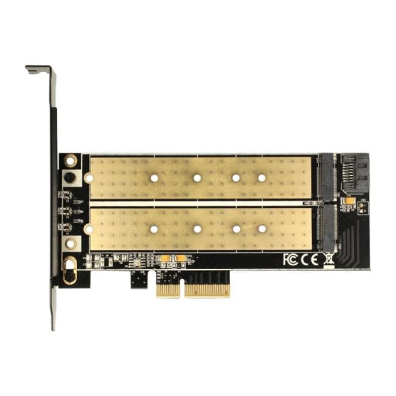 DELOCK PCI Express x4 Karte > 1 x intern M.2 Key B + 1 x intern NVMe M.2 Key M ¿ Low Profile Formfak