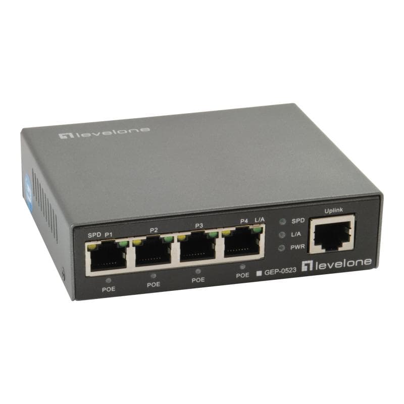 LEVEL ONE GEP-0523 5 Port Gigabit PoE Switch 802 3at af PoE 4 PoE Ausgaenge 60W