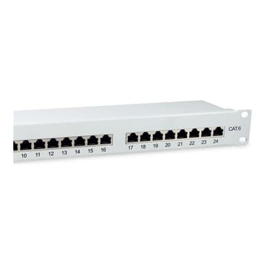 EQUIP Patchpanel 24x RJ45 Cat6  19″ 1HE grau