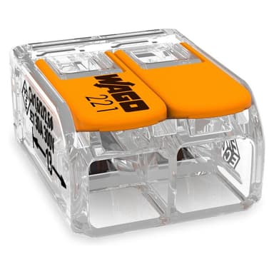 WAGO 2-Leiter-Klemme 2x6 221-612 für alle Leiterarten transparent