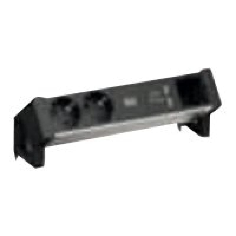 BACHMANN DESK2 ALU BLACK 937.001 2xCEE7/3 1xCM 1xUSB