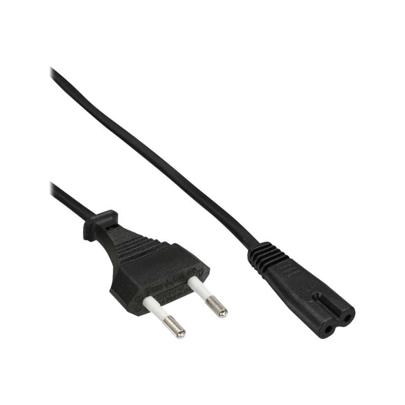 INLINE 16654O Netzkabel Netzstecker auf Euro 8 C7 Stecker 0.3m