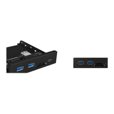 RAIDSONIC Icy Box IB-HUB1417-i3 Frontpanel mit USB 3.0 Type-C und A, Cardreader