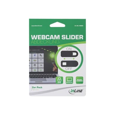 INLINE Webcam Slider Abdeckung, schwarz, 2er Pack