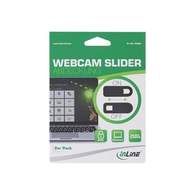INLINE Webcam Slider Abdeckung, schwarz, 2er Pack