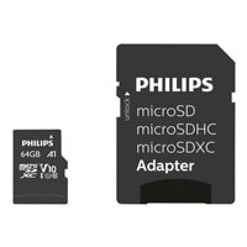 PHILIPS SD Micro SDHC Card  64GB Card Class 10 incl. Adapter