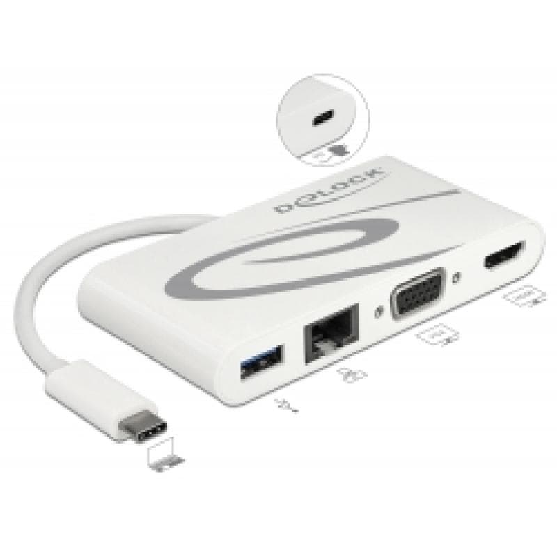 DELOCK Dockingstation USB3.1/C > LAN/HDMI 4K 30Hz/VGA/USB