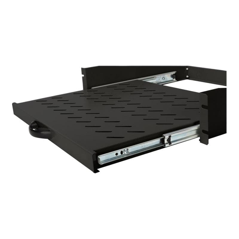 DIGITUS 2HE ausziehb. Fachboden f. Schr. ab 450mm Tiefe 88x483x352mm bis 30kg schwarz RAL 9005 Farbe
