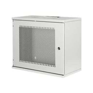 DIGITUS 9HE Wandgehäuse SOHO unmontiert 460x540x400mm perforierte Fronttür grau Farbe grau RAL 7035