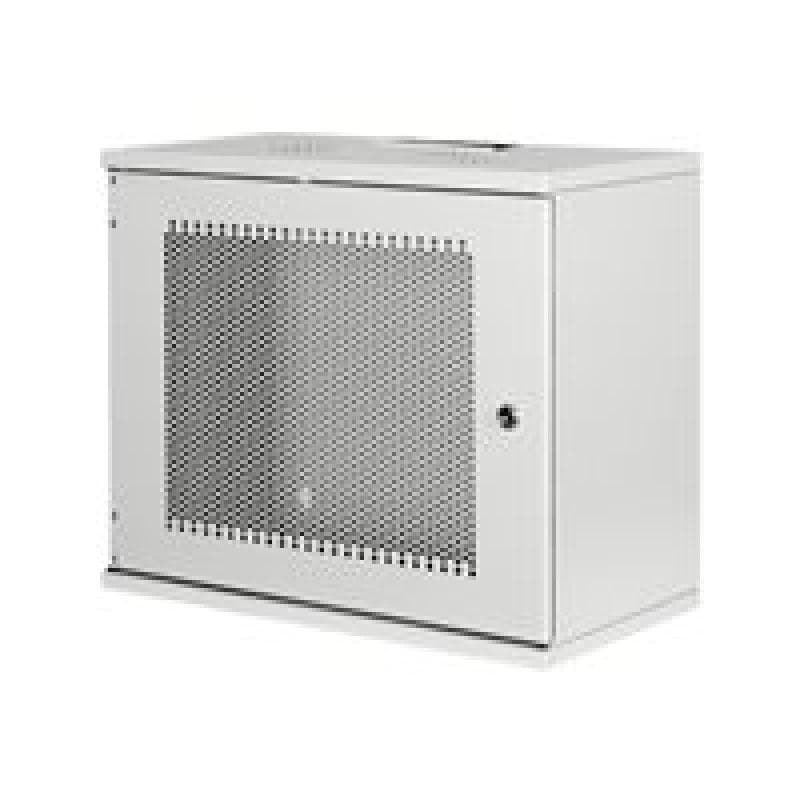 DIGITUS 9HE Wandgehäuse SOHO unmontiert 460x540x400mm perforierte Fronttür grau Farbe grau RAL 7035