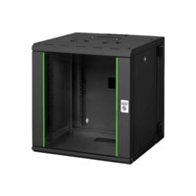 DIGITUS 12HE Wandgehäuse Unique 643x600x600mm zweiteilig schwenkbar schwarz RAL 9005 Farbe Schwarz