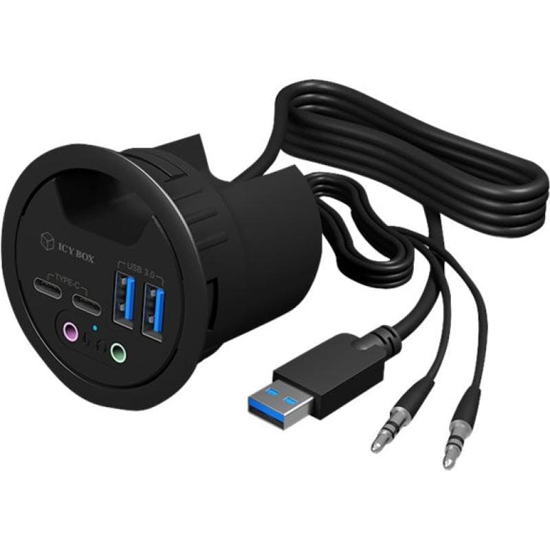 RAIDSONIC Hub 4-Port IcyBox USB 3.0 IB-HUB1403B Tischeinbau