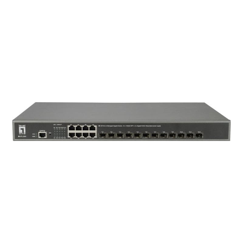 LEVEL ONE Switch  8x GE GTL-2091 12xGSFP 19″