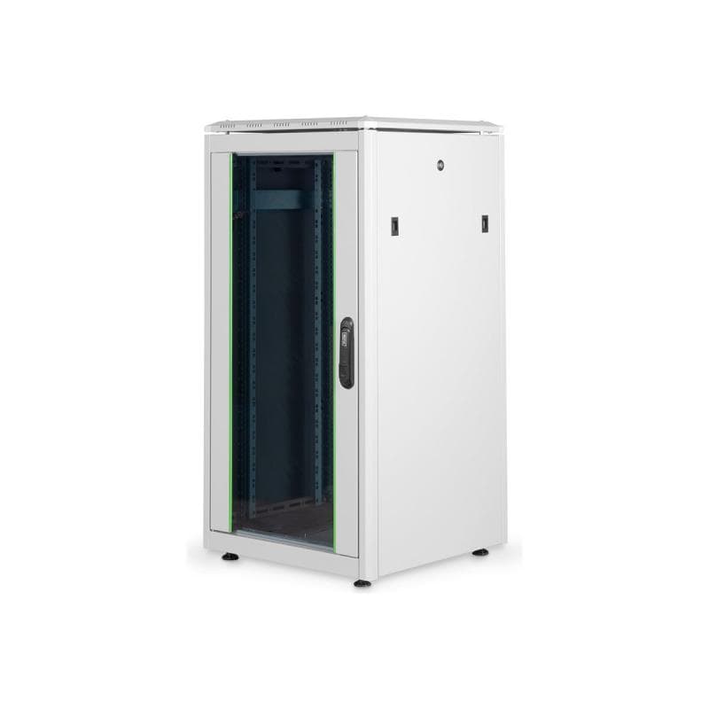 DIGITUS 22HE Unique Netzwerkschrank 600x600 mm Glastür Grau