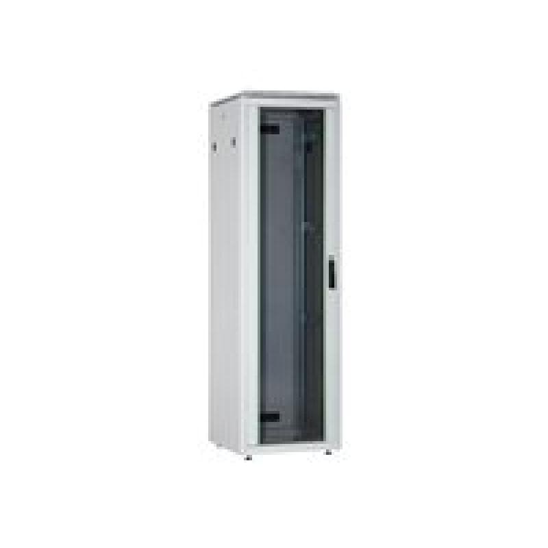 DIGITUS 22HE Unique Netzwerkschrank 600x600 mm Glastür Grau