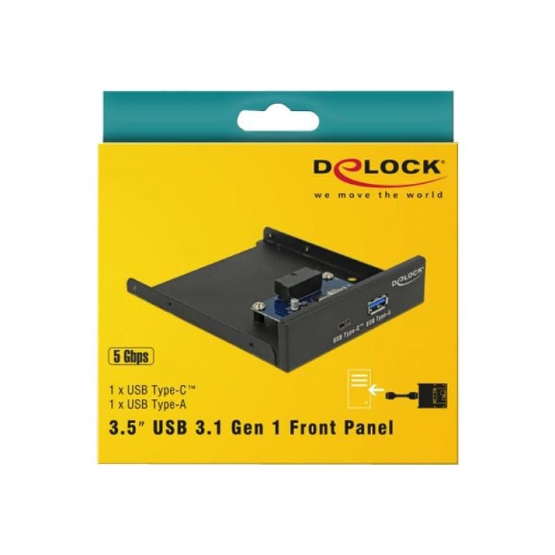 DELOCK 3.5 Zoll USB 3.1 Gen 1 Front Panel 1 x USB Type-C + 1 x USB Typ-A