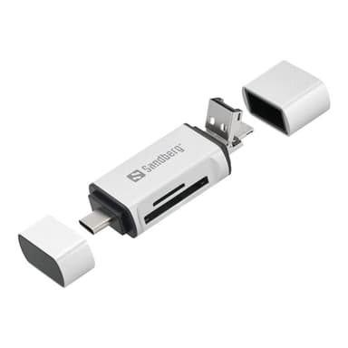 SANDBERG - Kartenleser (SD, microSD) - micro USB / USB / USB-C