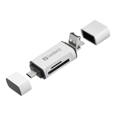 SANDBERG - Kartenleser (SD, microSD) - micro USB / USB / USB-C