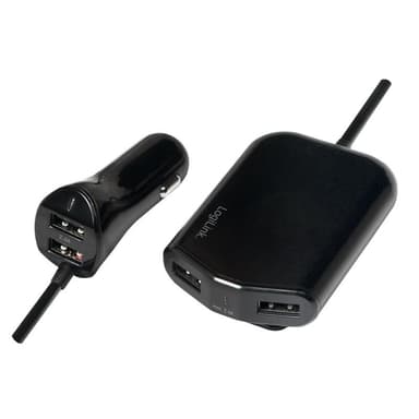 LOGILINK PA0149 USB Kfz Netzteil für Vorder- & Rücksitze 2x2 USB-Port, 2x 12W