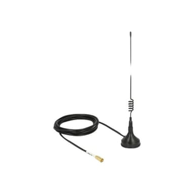 DELOCK WLAN 802.11 b/g/n Antenne SMB Stecker 2 dBi starr omnidirektional mit magnetischem Standfuß u